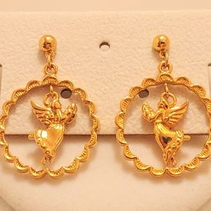 Vintage Guardian Angels AVON EARRINGS ROUND HOOP